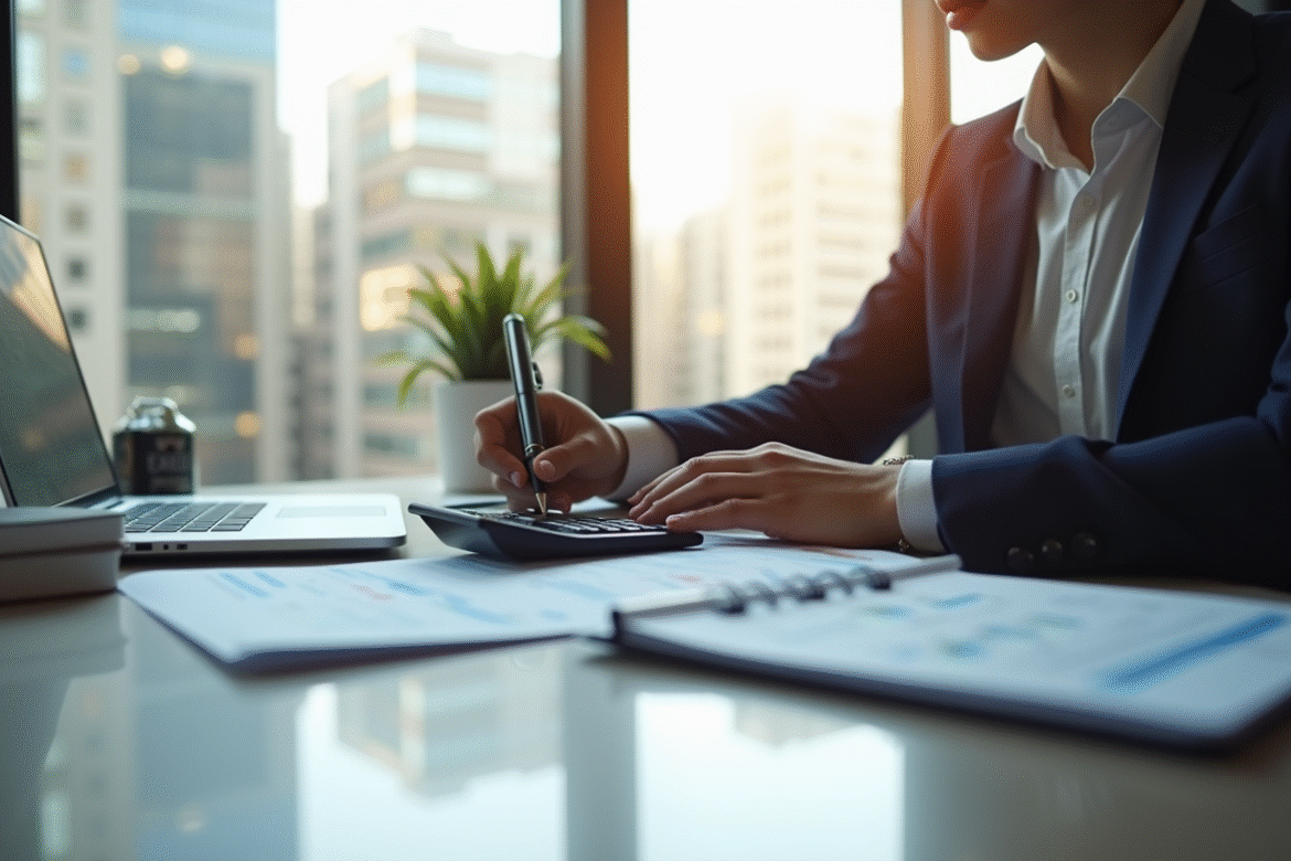 Jeune professionnel analysant des documents financiers