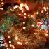 green christmas tree with string lights