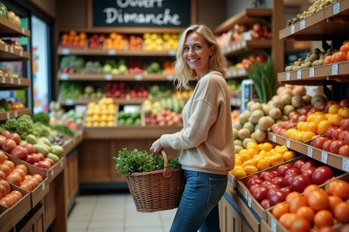 Femme d'âge moyen dans une épicerie de quartier à Montpellier