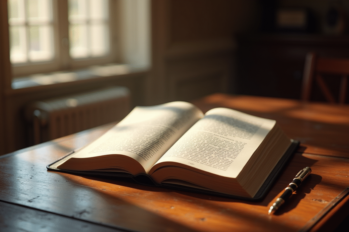 Livre de droit ouvert sur un bureau en France