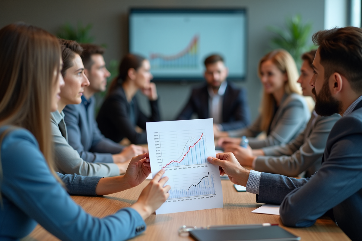 Groupe de jeunes professionnels en réunion de travail