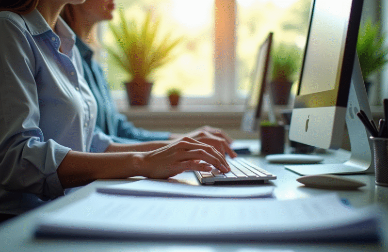 Secretaire professionnelle au bureau lumineux et organisé