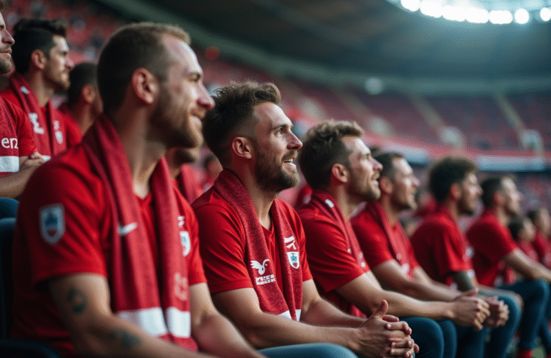 Supporters passionnes de LOSC Lille dans le stade