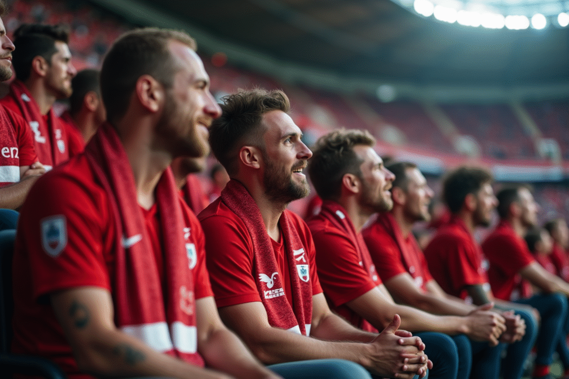 Supporters passionnes de LOSC Lille dans le stade